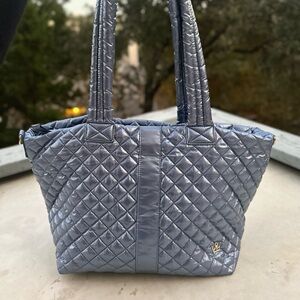 Metallic blue Oliver Thomas kitchen sink tote bag